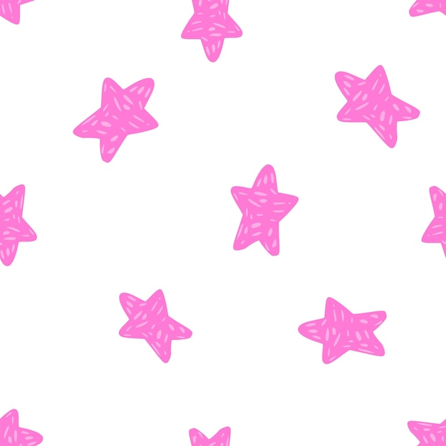 Stars seamless pattern Hand drawn background celebration