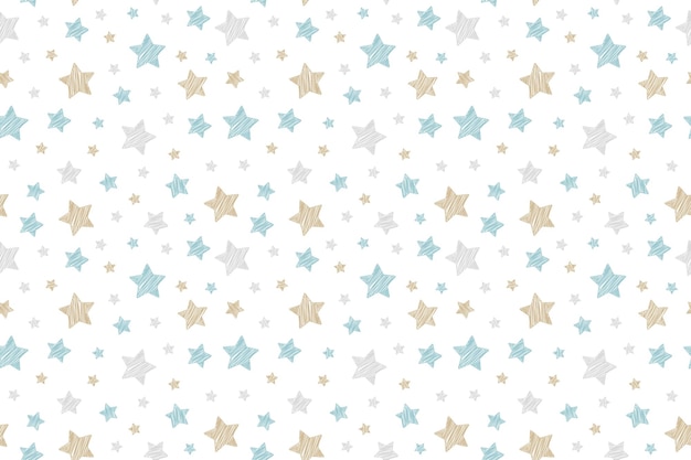 孤立した白い背景の星のシームレスなパターン