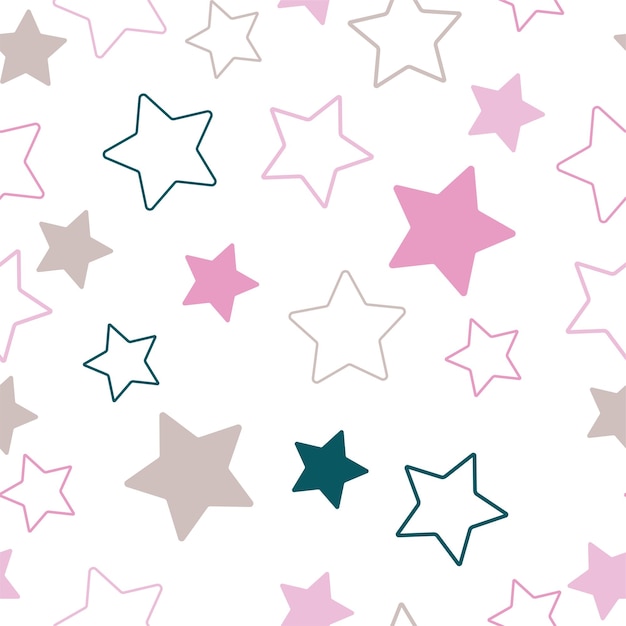 Stars seamless pattern the vector image starry night sky