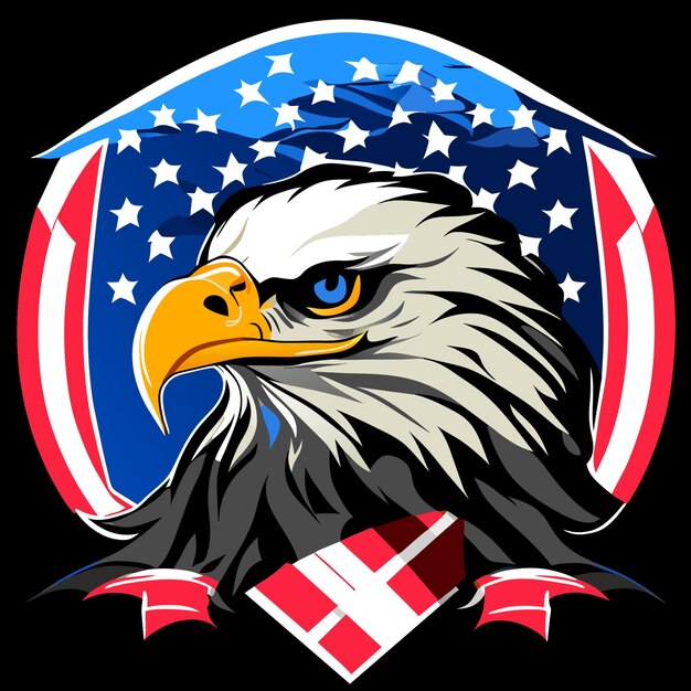 Premium Vector | Stars and stripes bald eagle art