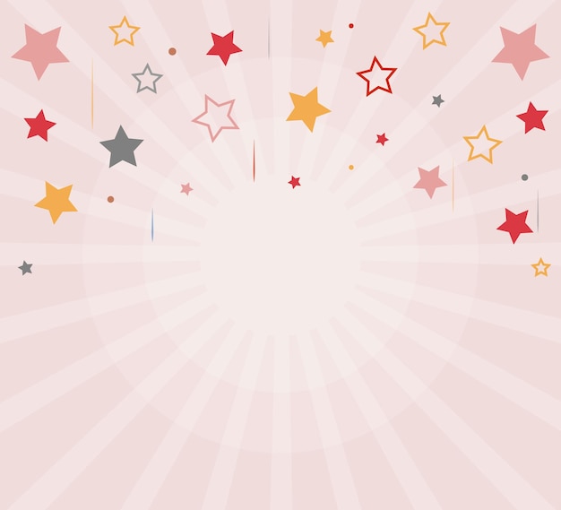 Stars on sunburst pink background