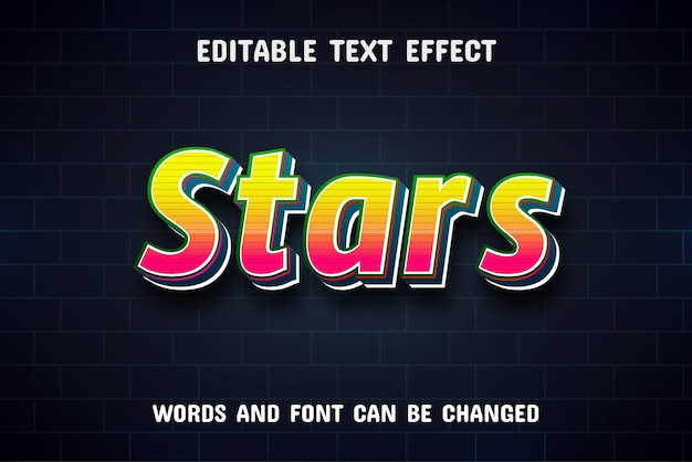 Stars text editable text effect