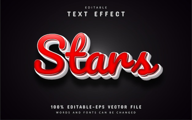 Stars text effect cartoon style