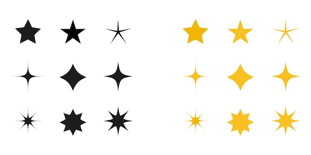 Vector stars vector icons.  different star shapes.  stars in modern simple flat style. eps10