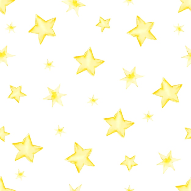 Stars watercolor seamless pattern illustration for kids Vector illustration