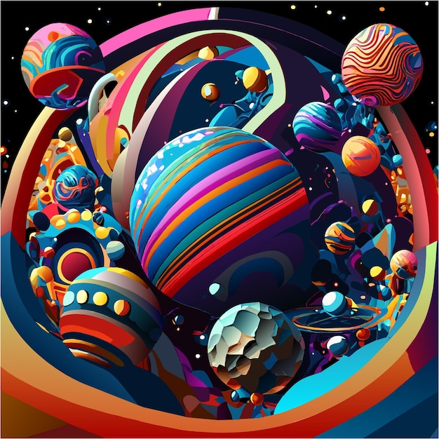 Vector starscapes hyperrealistic cosmic art collection