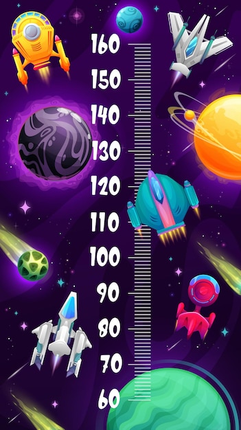 Starships spaceships in galaxy kids height chart