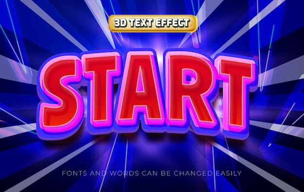 Start 3d editable text effect style