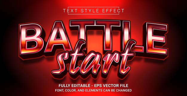 Start Battle Text Style Effect Bewerkbare grafische tekstsjabloon