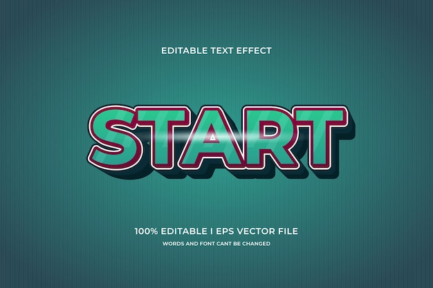 Start cartoon editable text style effect template