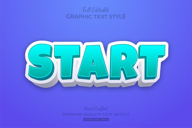 Start Cartoon Modern Bold Editable Text Effect Font Style