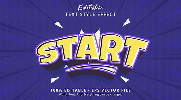 Vector start comic pop art bubble text effect bewerkbaar tekst effect