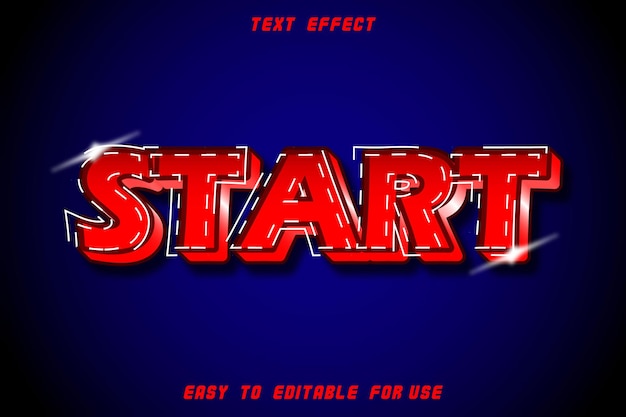 Start editable text effect modern style