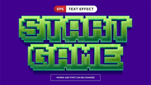 Start game text effect editable cartoon adventure title text style