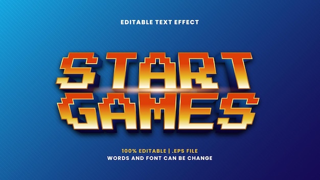 New game start drawing 3d text Stock Vector