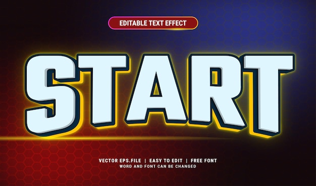 Start gaming editable text effect style