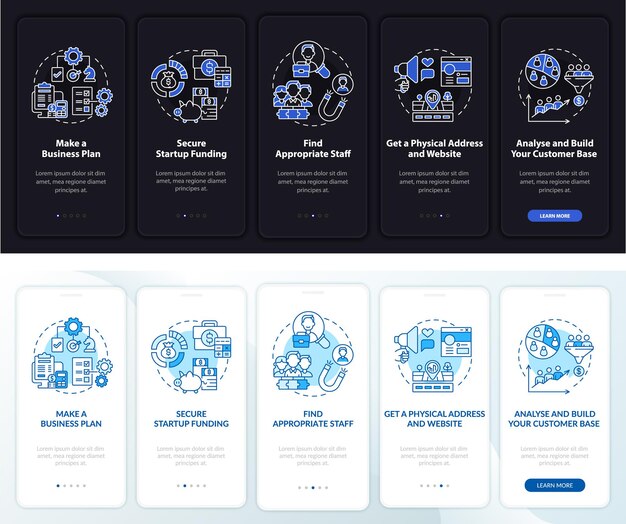 Start het onboarding-paginascherm van de mobiele app