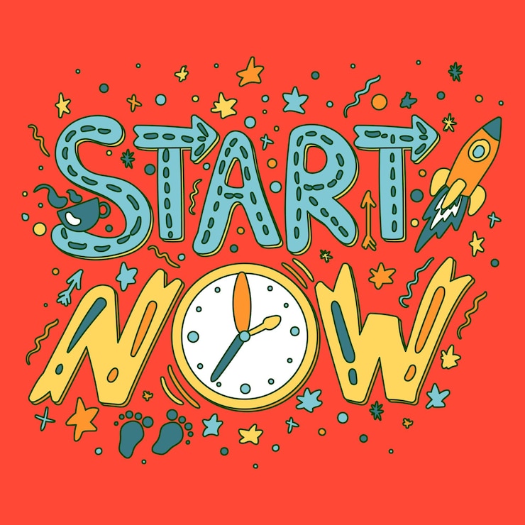 Vector start now concept