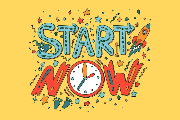 Vector start now quote stylized banner template