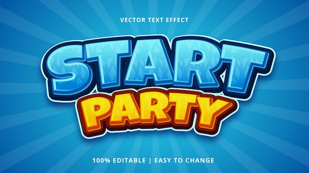 Редактируемый текстовый эффект Start Party