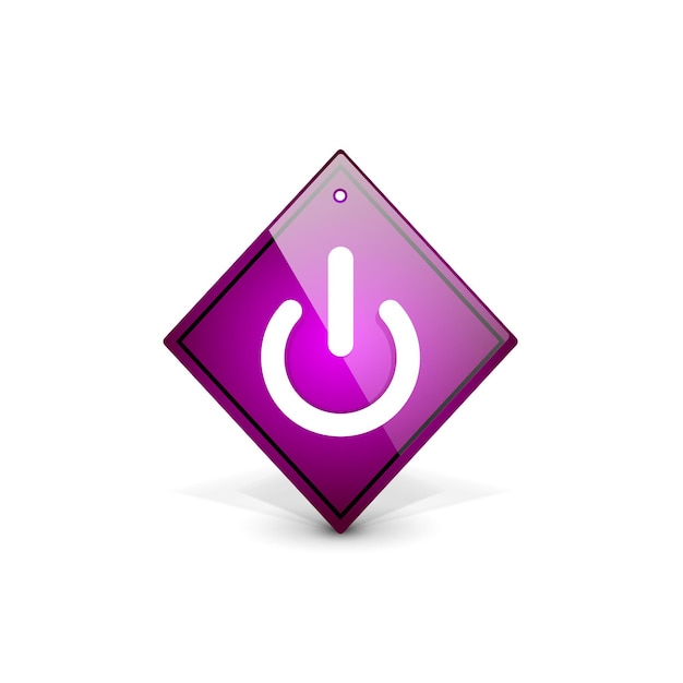 Vector start power button ui icon design on off application symbol