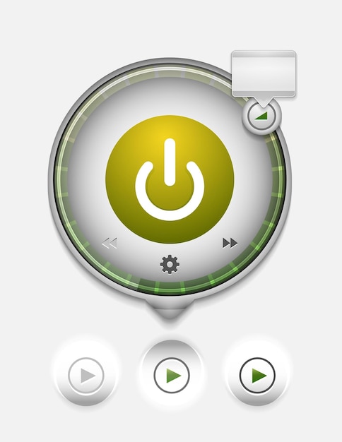 Vector start power button ui icon design on off application symbol