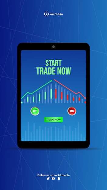 Vector start trade now portrait template design