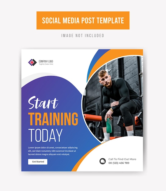 Vettore inizia la formazione oggi promozione sui social media post template design premium vector