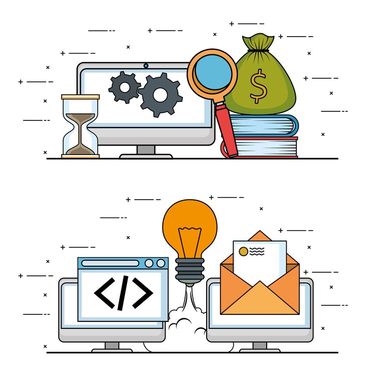 Vector start up business set icons