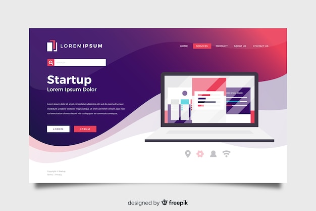 Start up landing page template