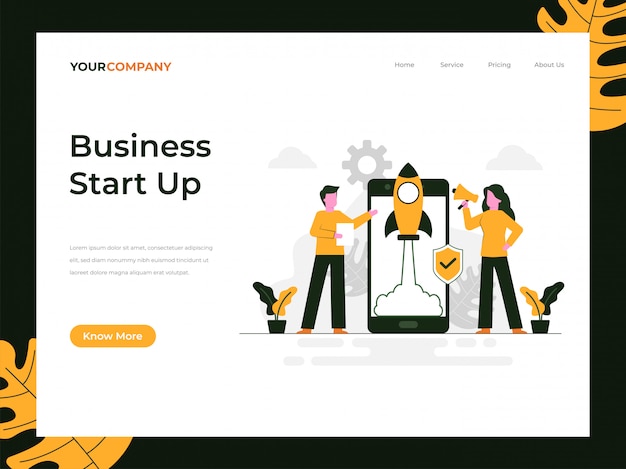 Vector start up landing page