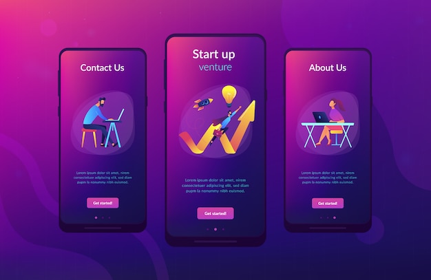 Start up launch app interface template