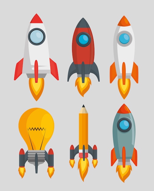 Start up launcher set rockets