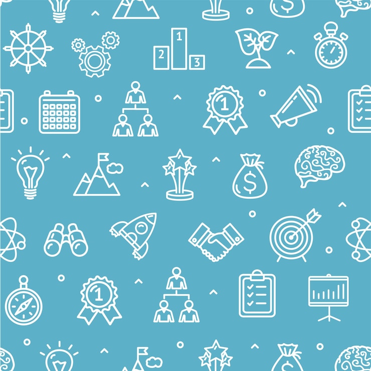 Vector start up motivation brainstorming background pattern. pixel perfect art. material design. vector illustration