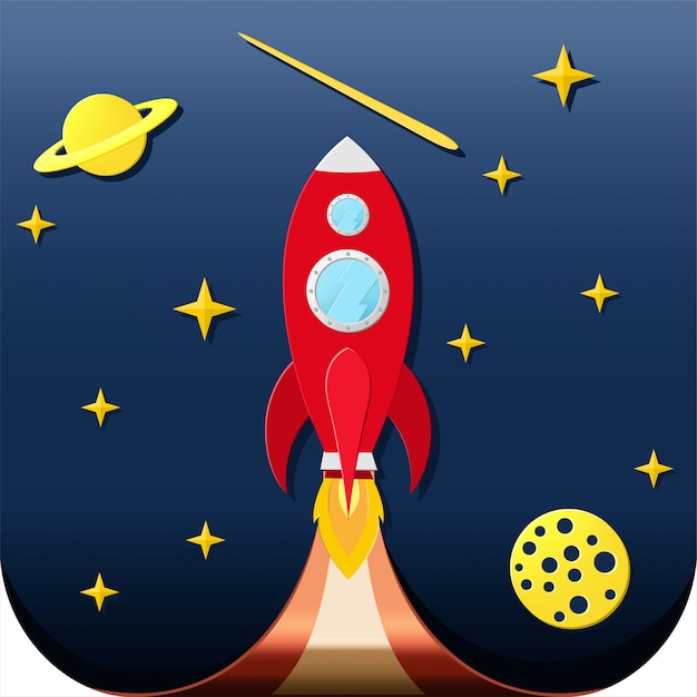 宇宙ロケットを起動