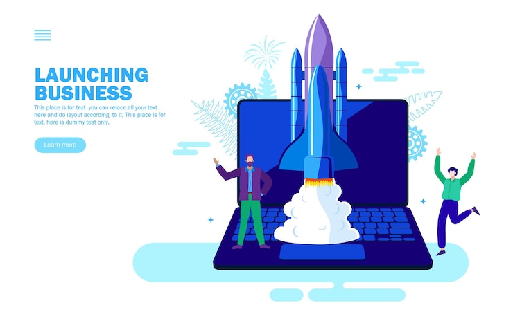 Vector start up team work concept business launch
