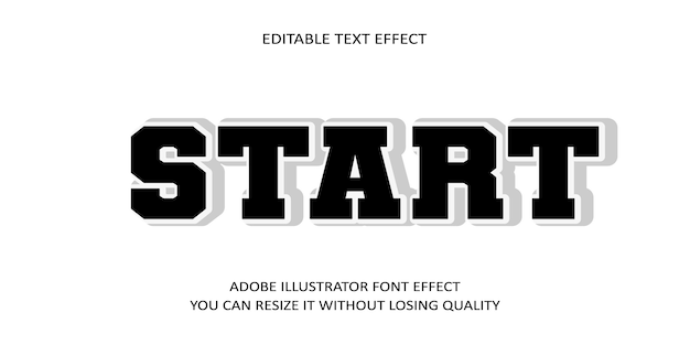 Start vector text font effect