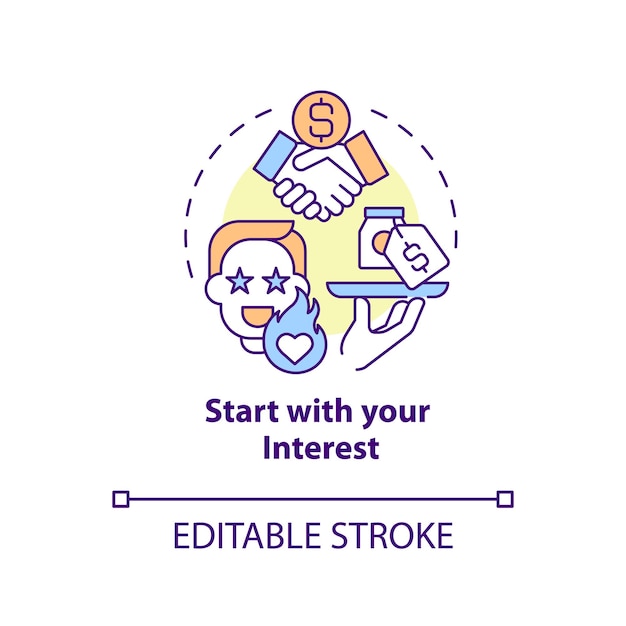 Start with your interest concept icon