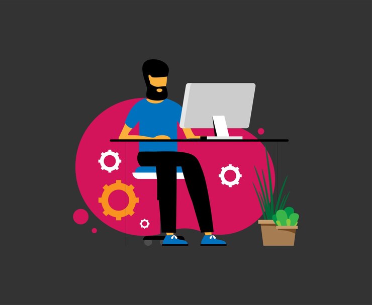 Vector start your business landing flat design colored vector illustration