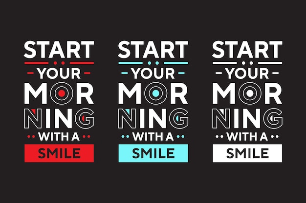 Start your morning with a smile best text effect typography t shirt design