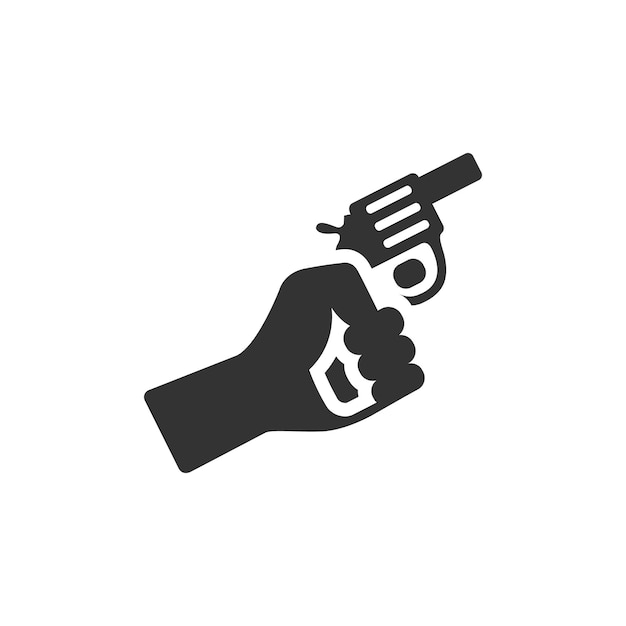 Starting gun icon in black and white