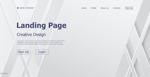 Startpagina landing wit grijs web bestemmingspagina sjabloon digitale website bestemmingspagina ontwerpconcept