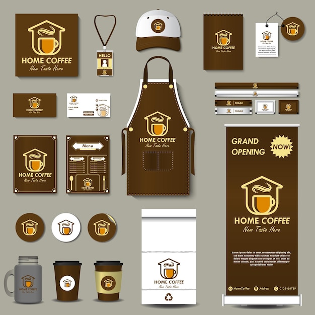 Startup brand identity templates for coffee corporate