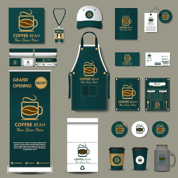 Startup brand identity templates for coffee shop