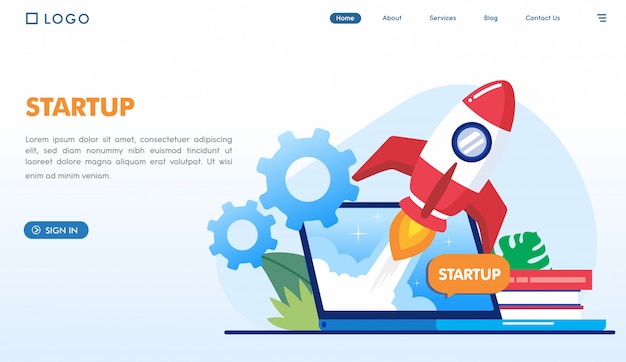 Startup business landing page template