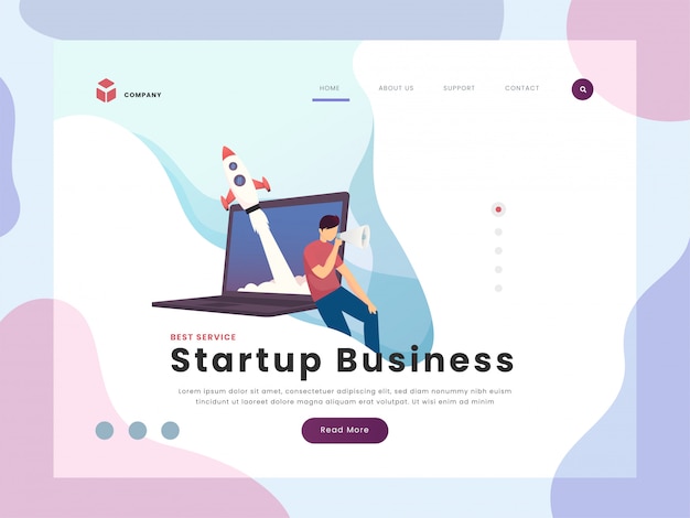 Startup business landing page