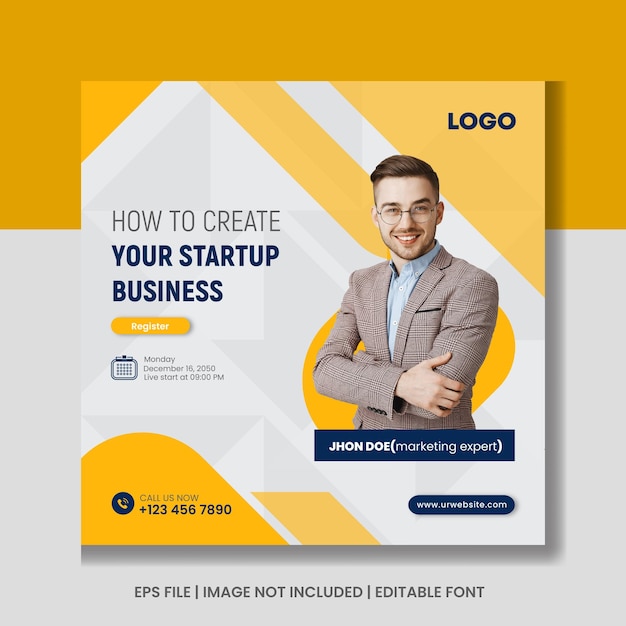 Startup Business marketing social media Instagram post template