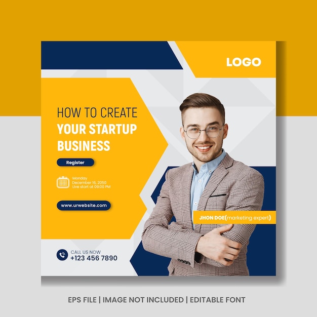 Startup Business marketing social media Instagram post template