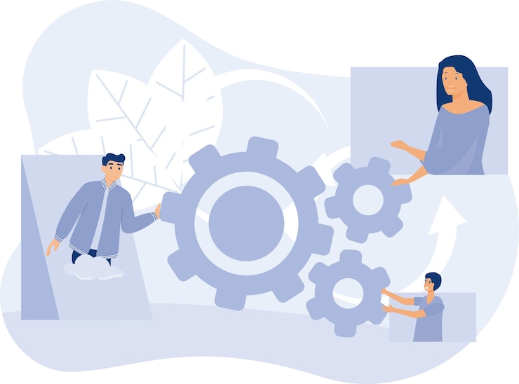 Vector startup development conceptleadership and business plan collaboration flat vector modern illustration