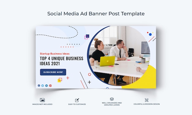 Vector startup facebook ad banner template